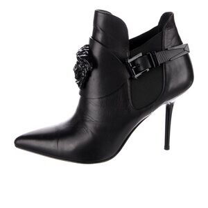 NEW IN BOX Versace Black Heeled Booties with Medusa Insignia